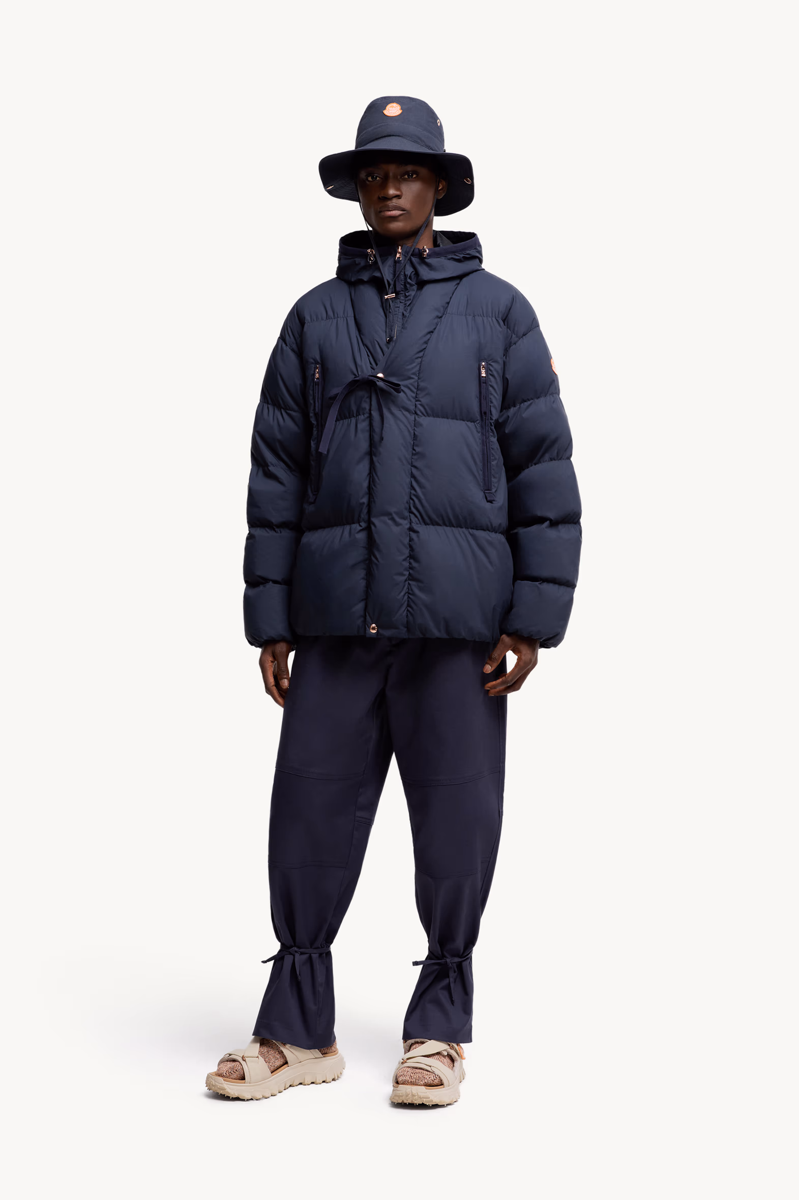Moncler x Gilga Farm Designed by Donald Glover Tangelo Short Down Jacket Men Navy Blue Moncler 0